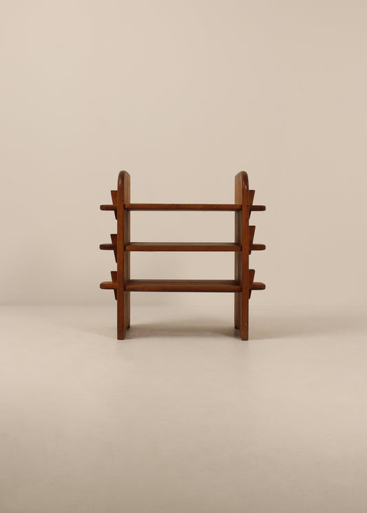 Brutalist side table/ shelving unit, chunky side detail