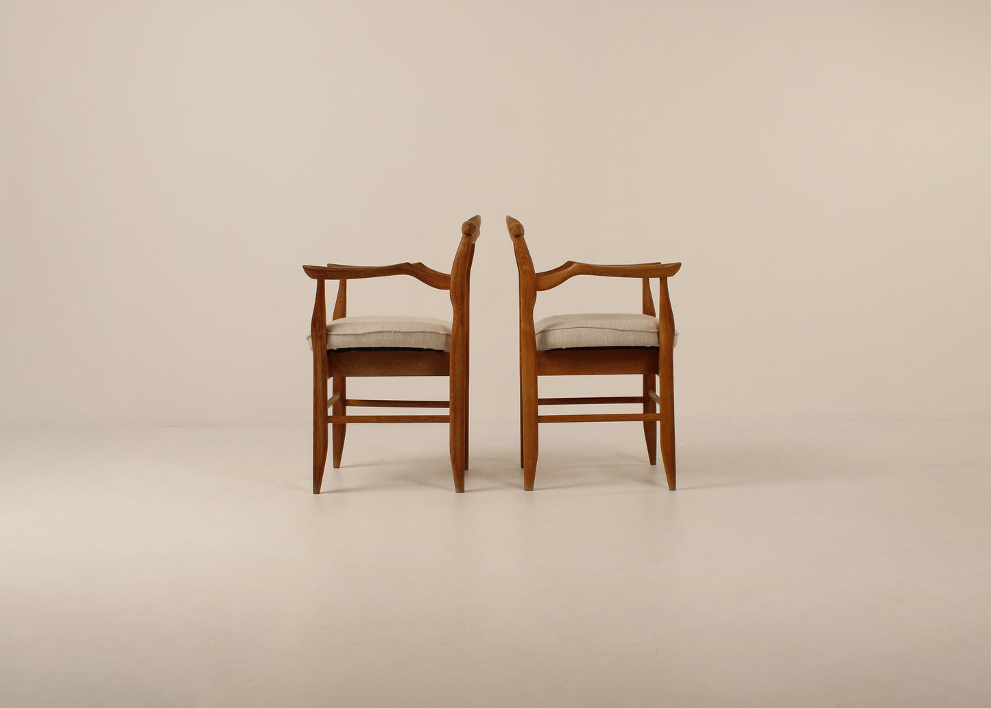 Pair Guillerme et chambron "Bridge Fumay" dining chairs/ Side chairs 1960s , France