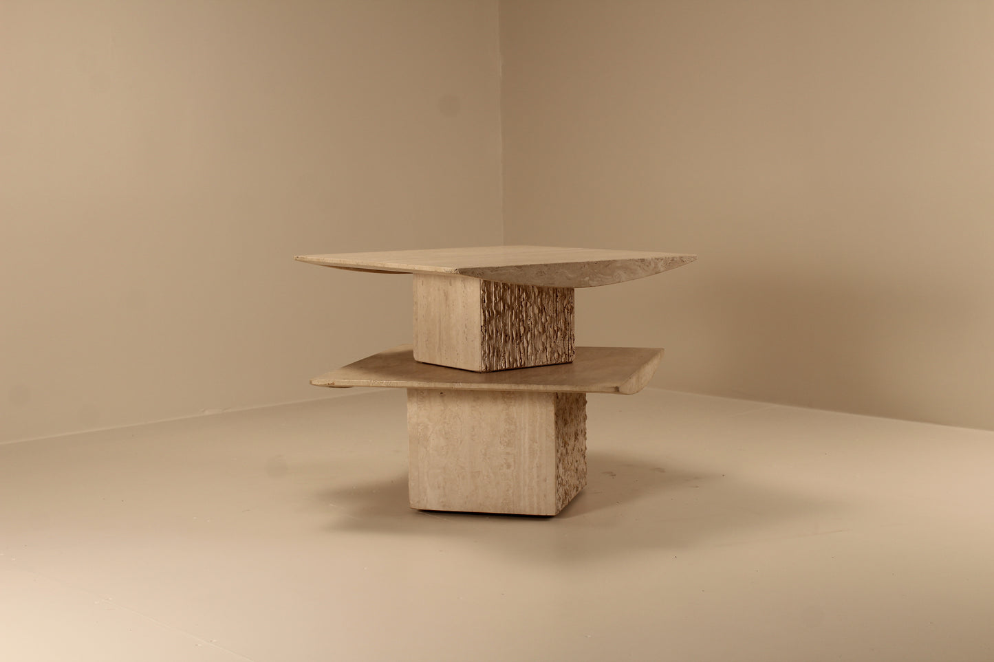 Set of travertine nesting coffee tables, Belgium