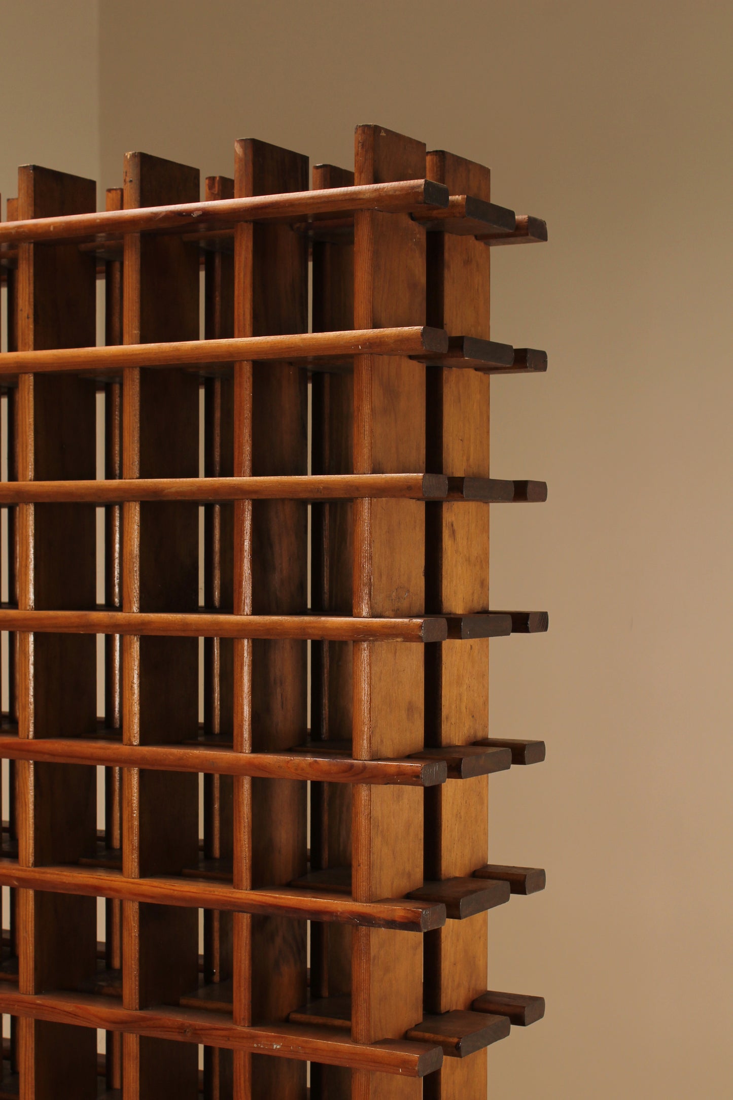 Mid century solid wooden wine rack,Belgium