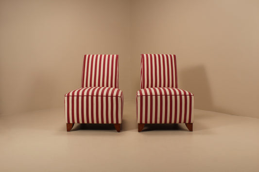 Pair of vintage french side chairs, deco in style , France