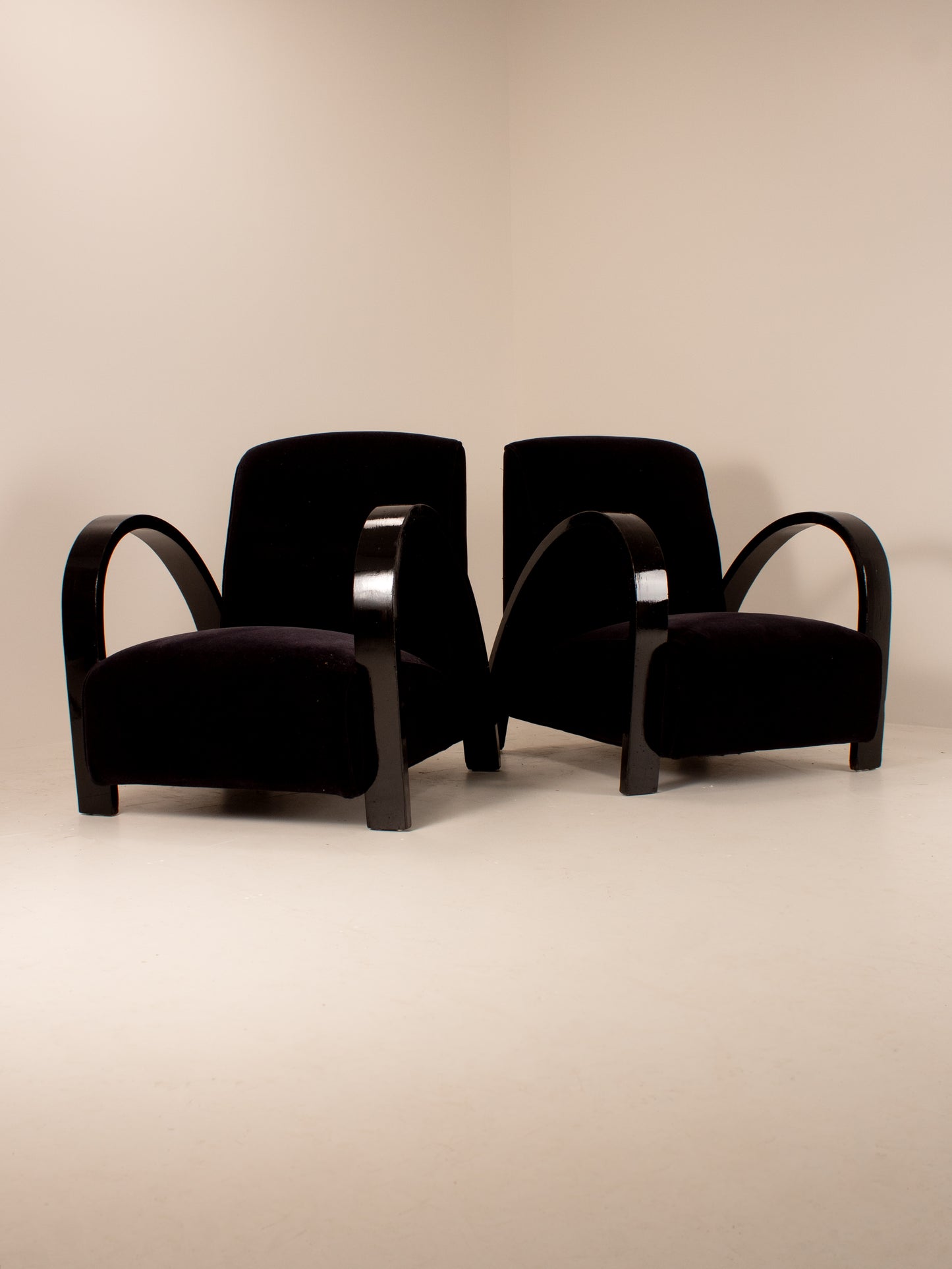 Pair mid-century armchairs