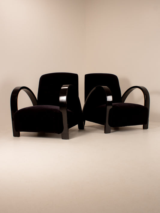 Pair mid-century armchairs