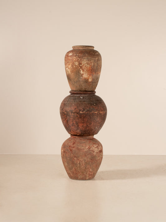 Set of three Asian water pots