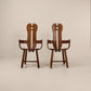 Pair of oak De Puydt dinging chairs with arms, Mid - Century