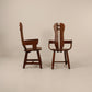 Pair of oak De Puydt dinging chairs with arms, Mid - Century