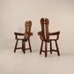 Pair of oak De Puydt dinging chairs with arms, Mid - Century