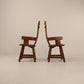 Pair of oak De Puydt dinging chairs with arms, Mid - Century
