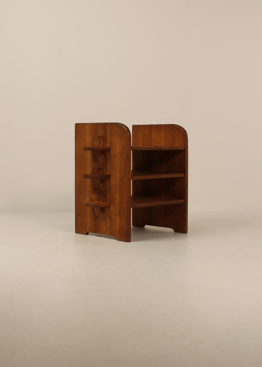 Brutalist side table/ shelving unit, chunky side detail