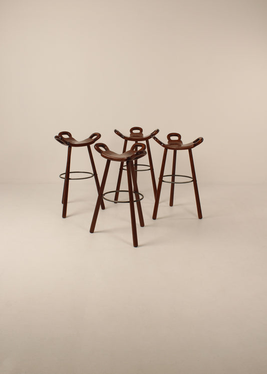 Set of 4 Mid-century marbella barstools
