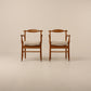 Pair Guillerme et chambron "Bridge Fumay" dining chairs/ Side chairs 1960s , France