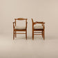 Pair Guillerme et chambron "Bridge Fumay" dining chairs/ Side chairs 1960s , France