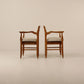 Pair Guillerme et chambron "Bridge Fumay" dining chairs/ Side chairs 1960s , France