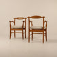 Pair Guillerme et chambron "Bridge Fumay" dining chairs/ Side chairs 1960s , France