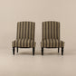 Pair vintage french side chairs, Pierre Frey fabric , France