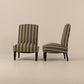 Pair vintage french side chairs, Pierre Frey fabric , France