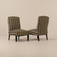 Pair vintage french side chairs, Pierre Frey fabric , France