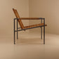 Single chrome and wicker mid century armchair, Belgium