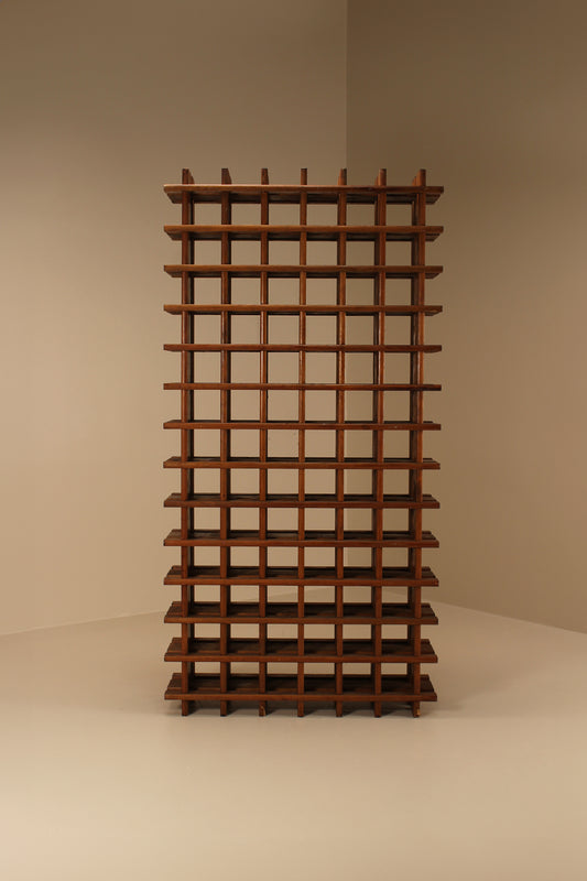 Mid century solid wooden wine rack,Belgium