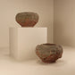 Pair vintage concrete and terracotta planters ,Italy
