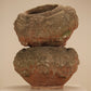 Pair vintage concrete and terracotta planters ,Italy