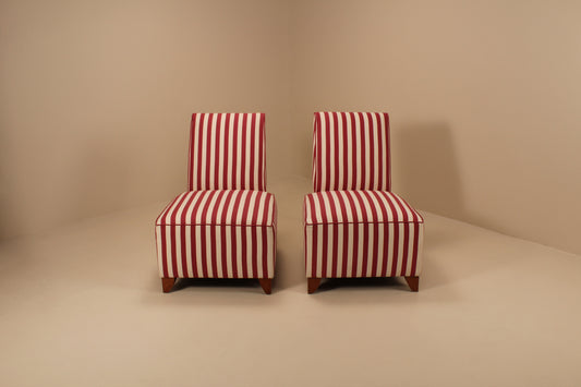 Pair of vintage french side chairs, deco in style , France